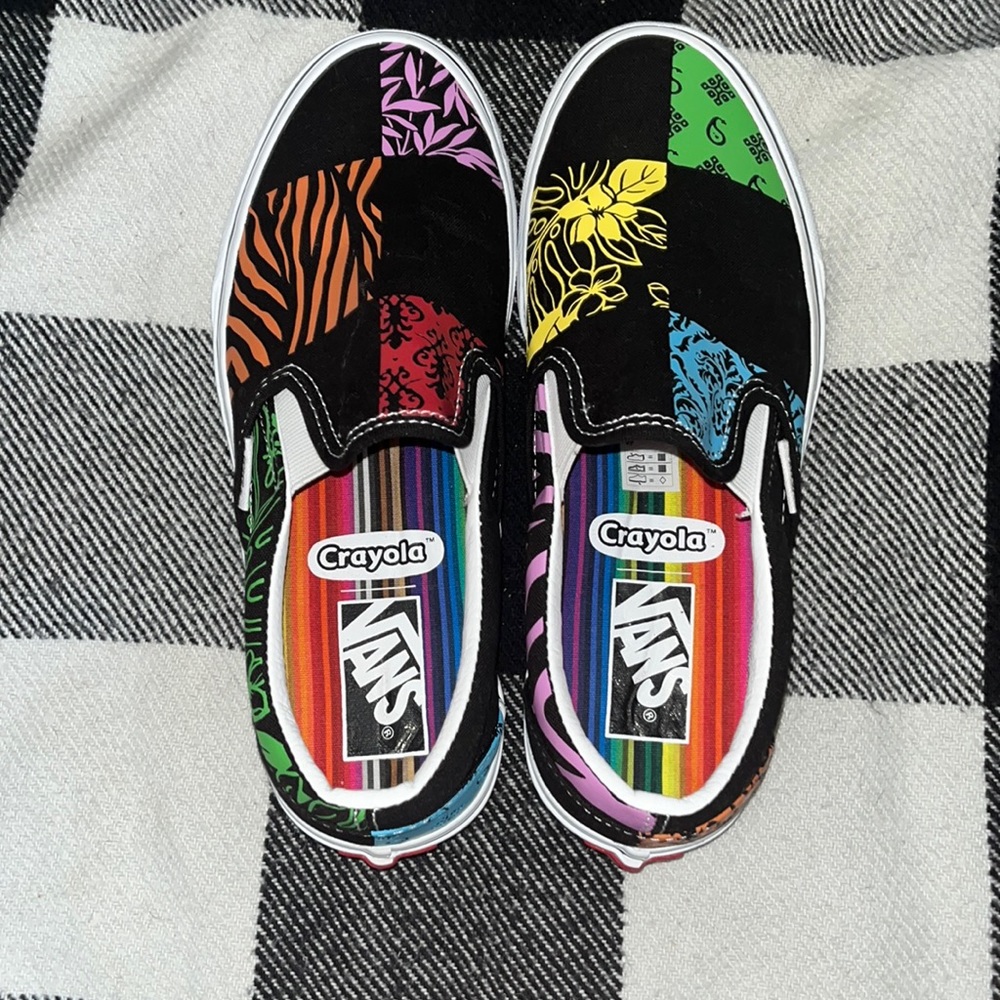 Vans crayola theme shoes.
